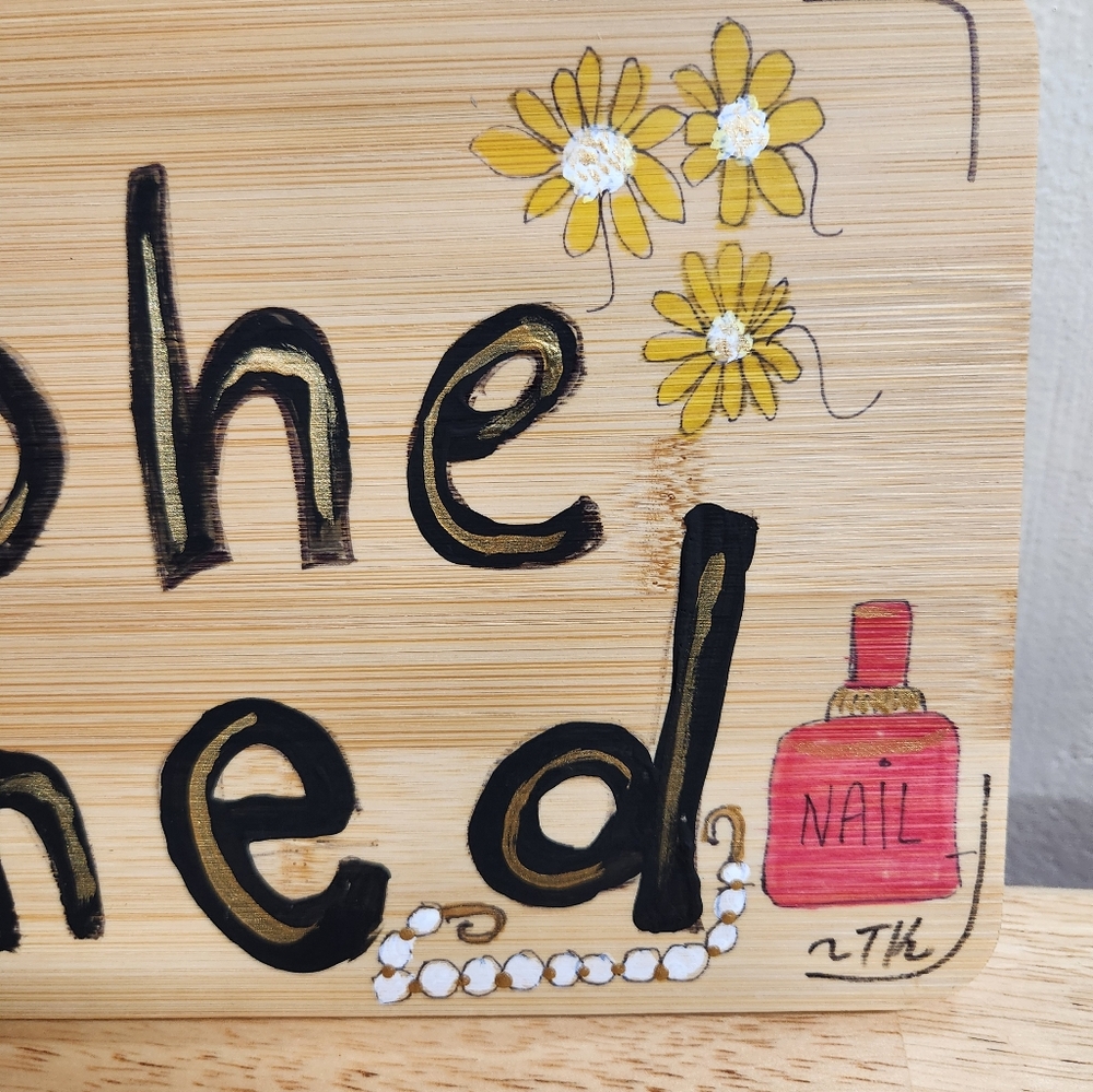 Hand Painted She Shed Sign Wall Decor 6 x 9 inch - Picture 4 of 6